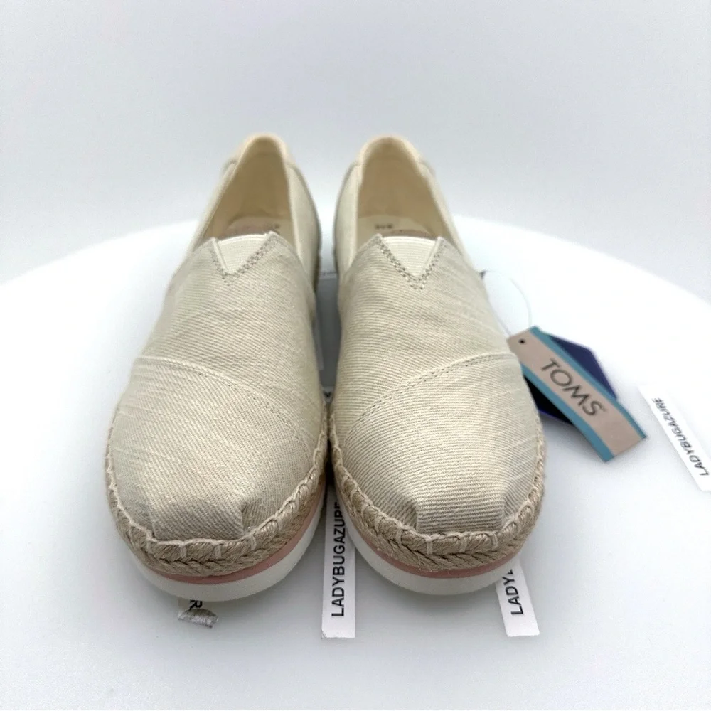 New Toms Cream Espadrille Slip-On